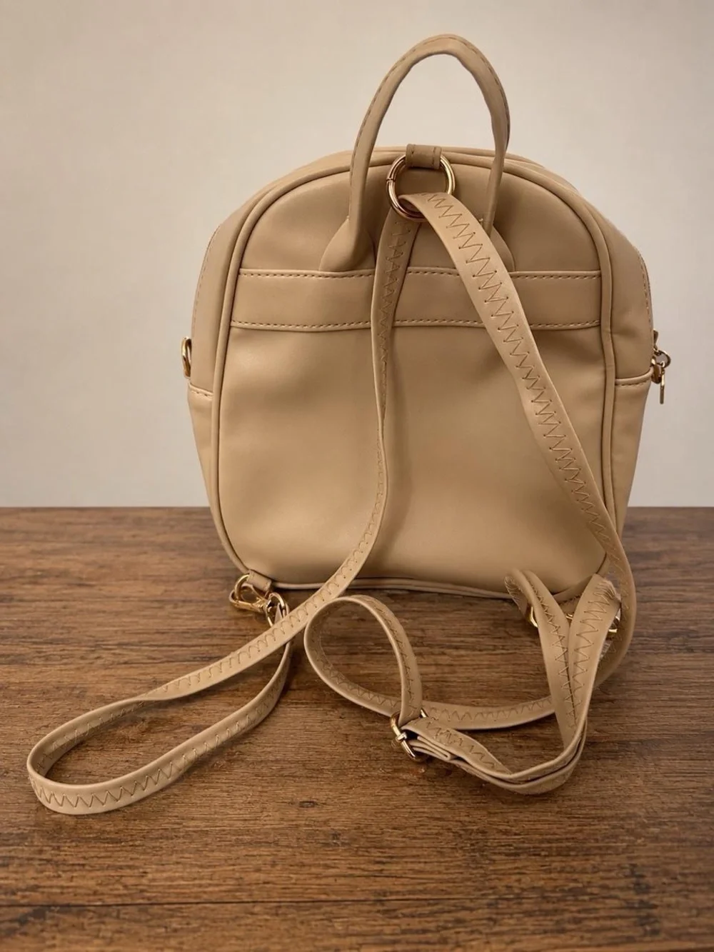 Kids Beige Bow & Ears Mini Backpack